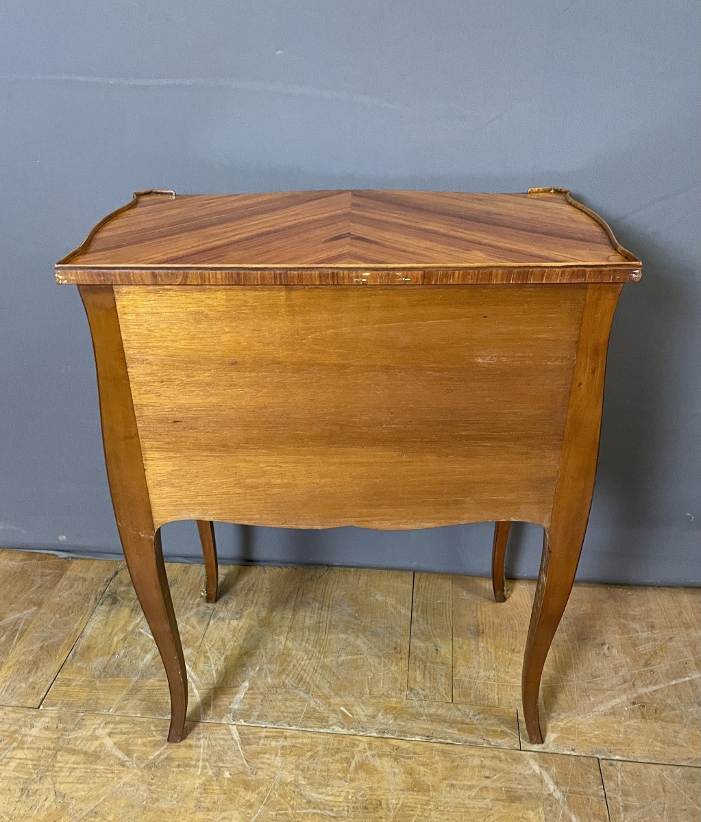 Pair Of Louis XV Bedside Tables In Marquetry-photo-6