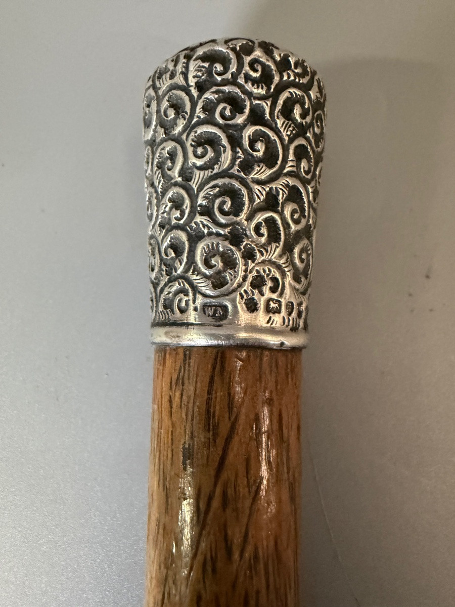 Canne en buis et pommeau en argent XVIIIème-photo-2