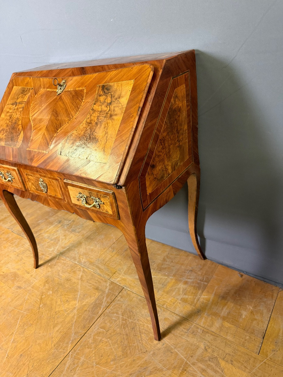 Bureau de Pente Louis XV en marqueterie XVIII ème -photo-3