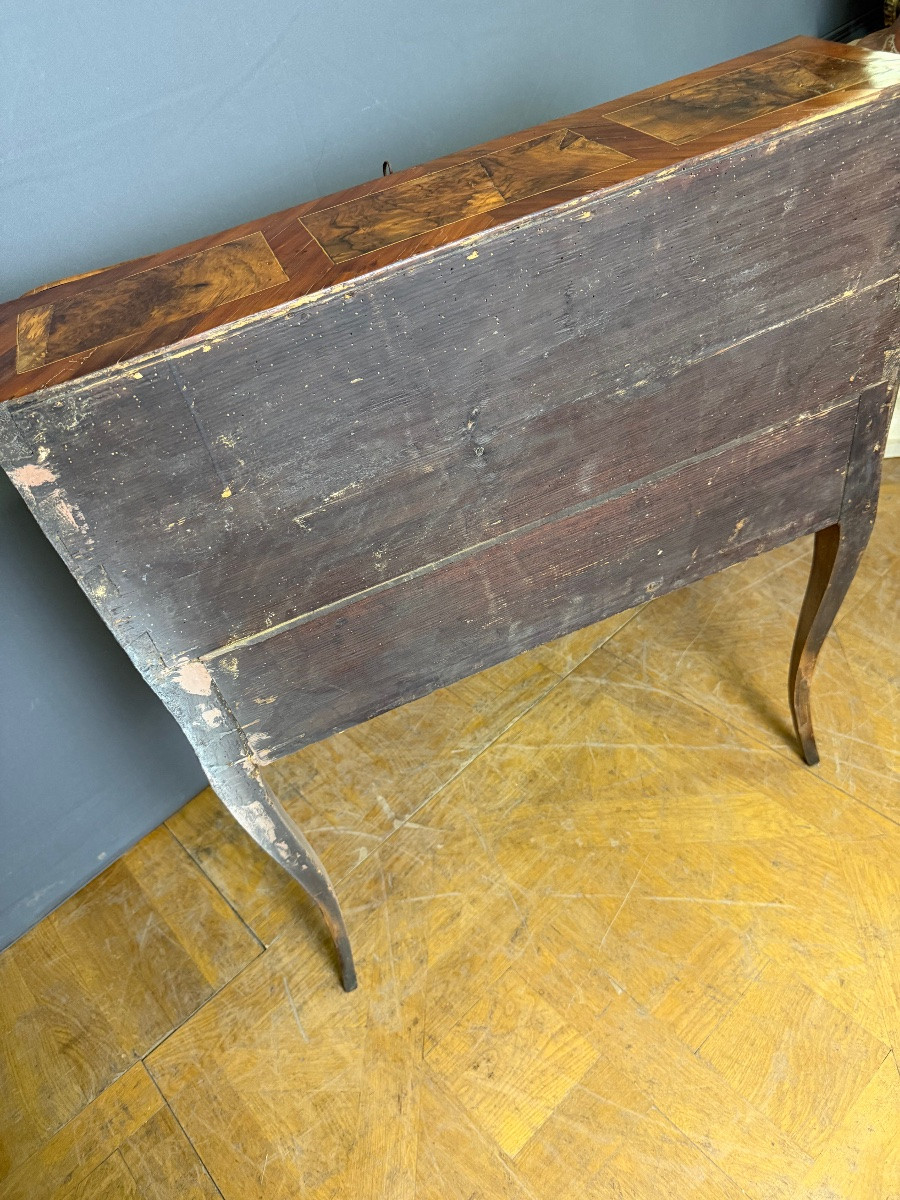 Bureau de Pente Louis XV en marqueterie XVIII ème -photo-1