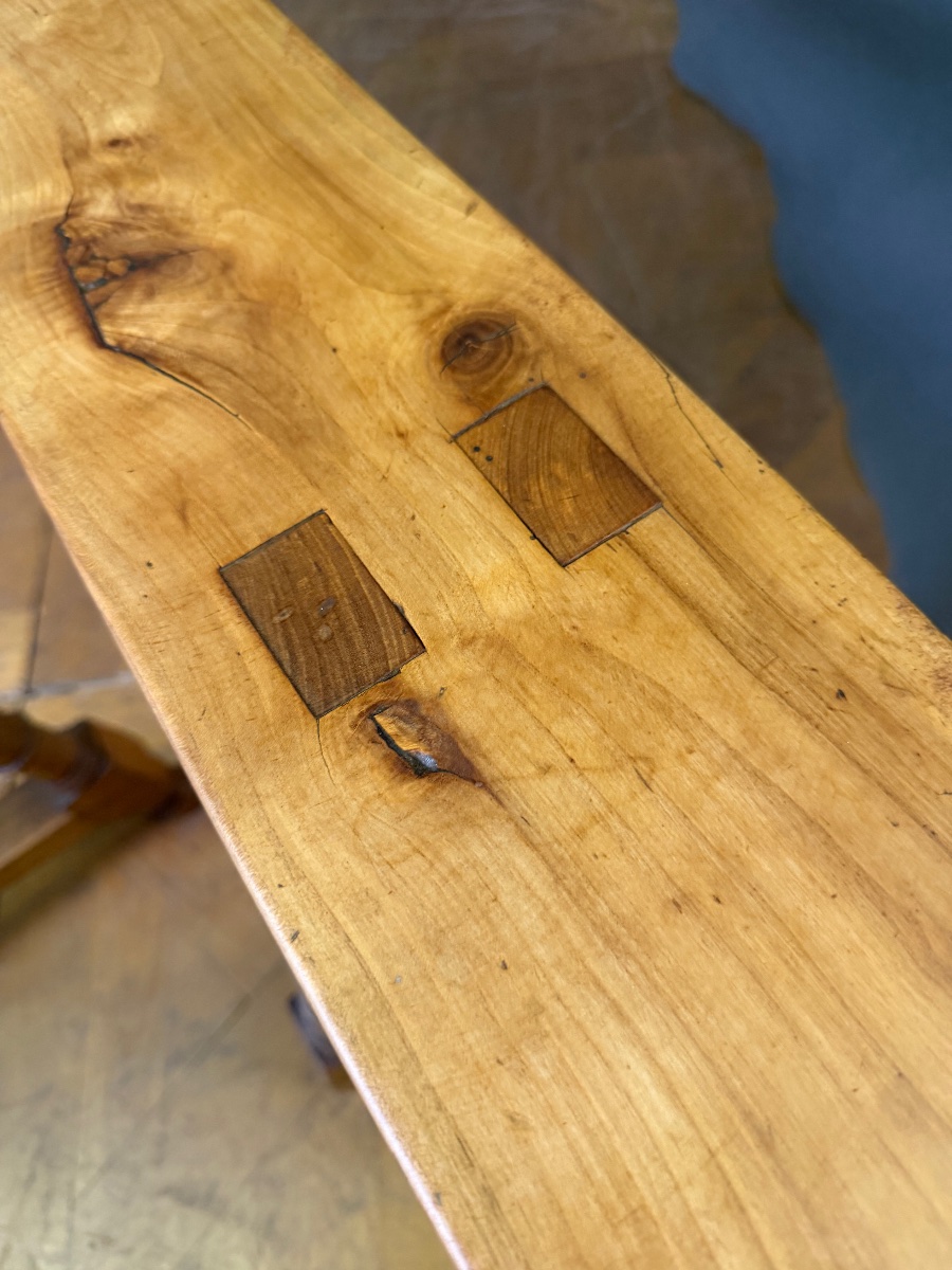 Pair Of Louis Philippe Cherrywood Benches, 19th Century-photo-4