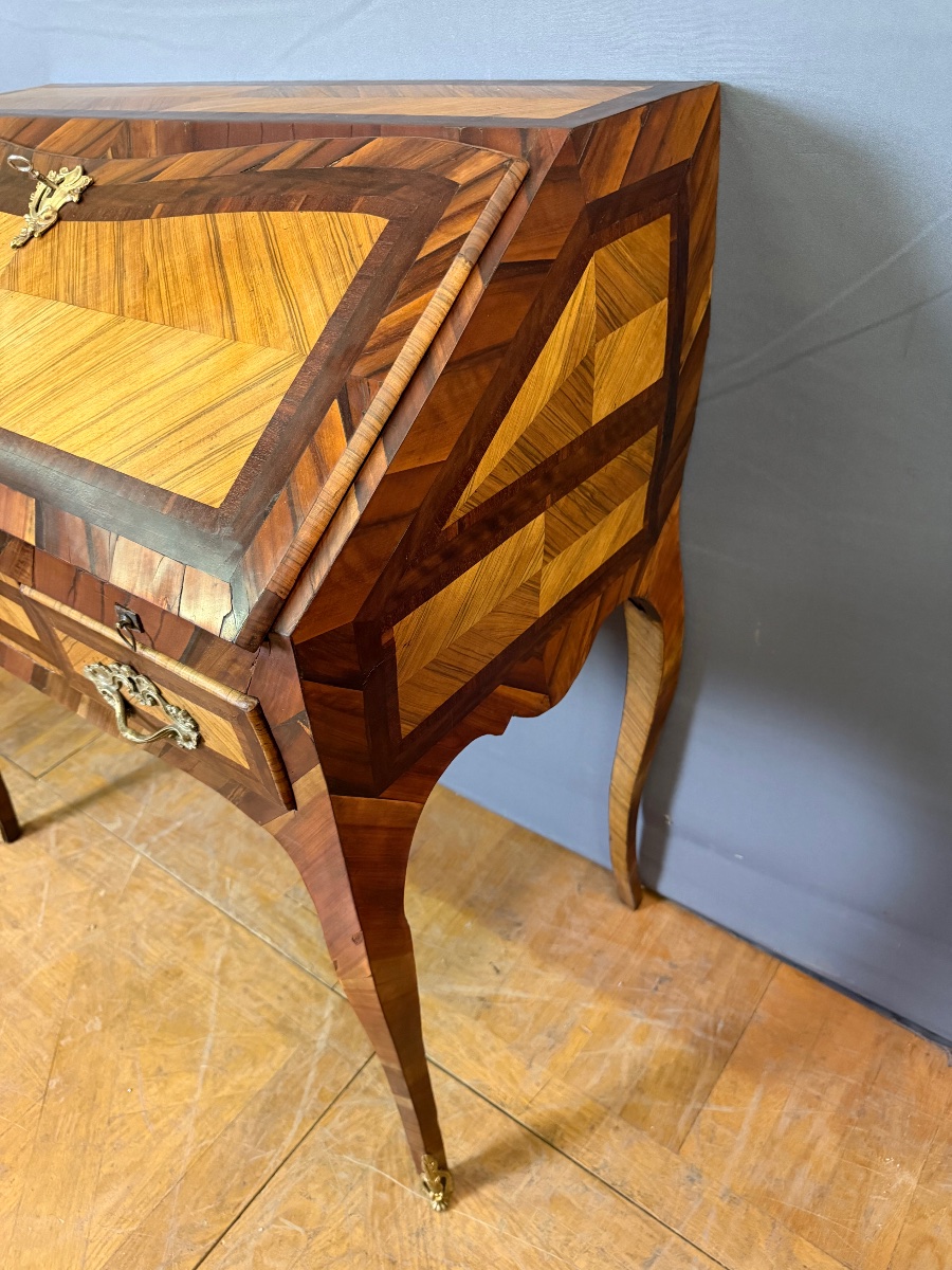 Louis XV Sloping Desk In 18th Century Marquetry-photo-2