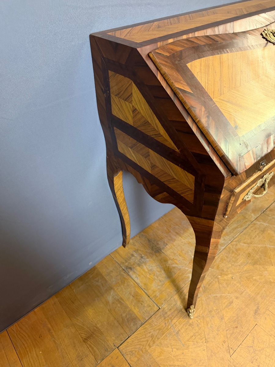 Louis XV Sloping Desk In 18th Century Marquetry-photo-3