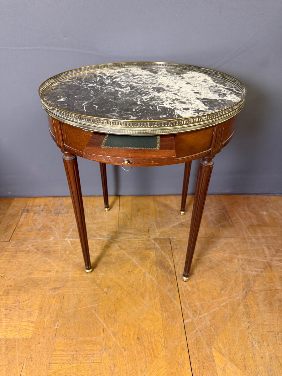 Louis XVI Mahogany Bouillotte Table, 20th Century-photo-4