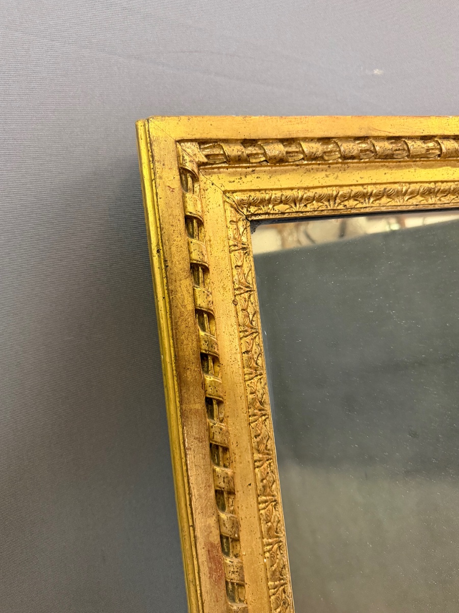 18th-century Louis XVI Gilded Wood Mirror-photo-2