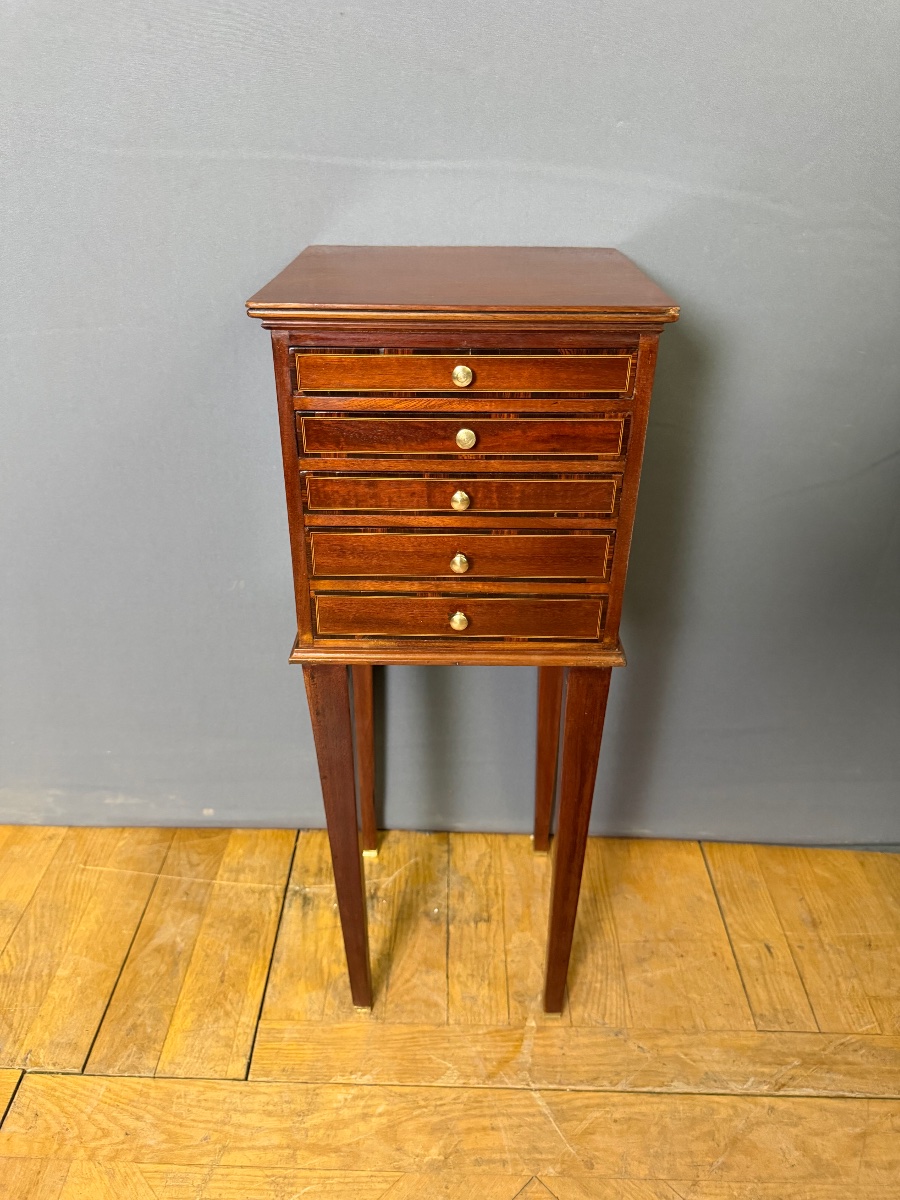 Louis XVI-style Nightstand With Five Drawers 