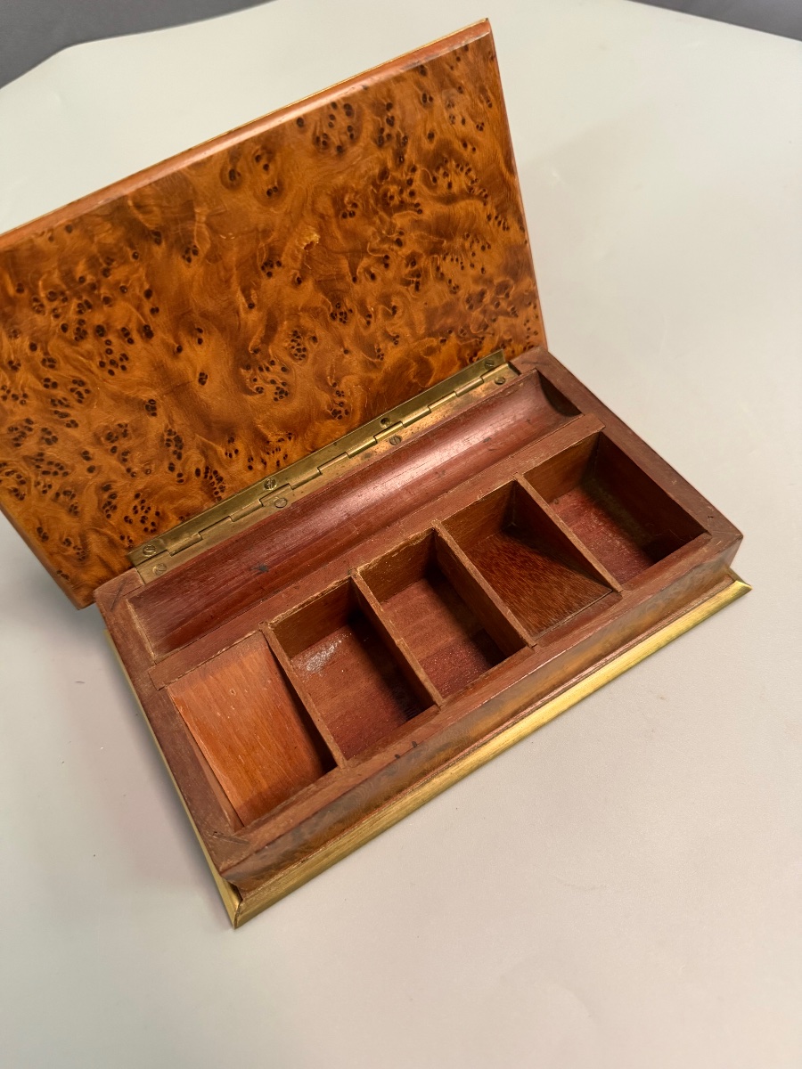 Coffret à timbre en loupe de thuya -photo-2
