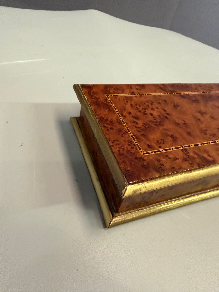 Coffret à timbre en loupe de thuya -photo-4