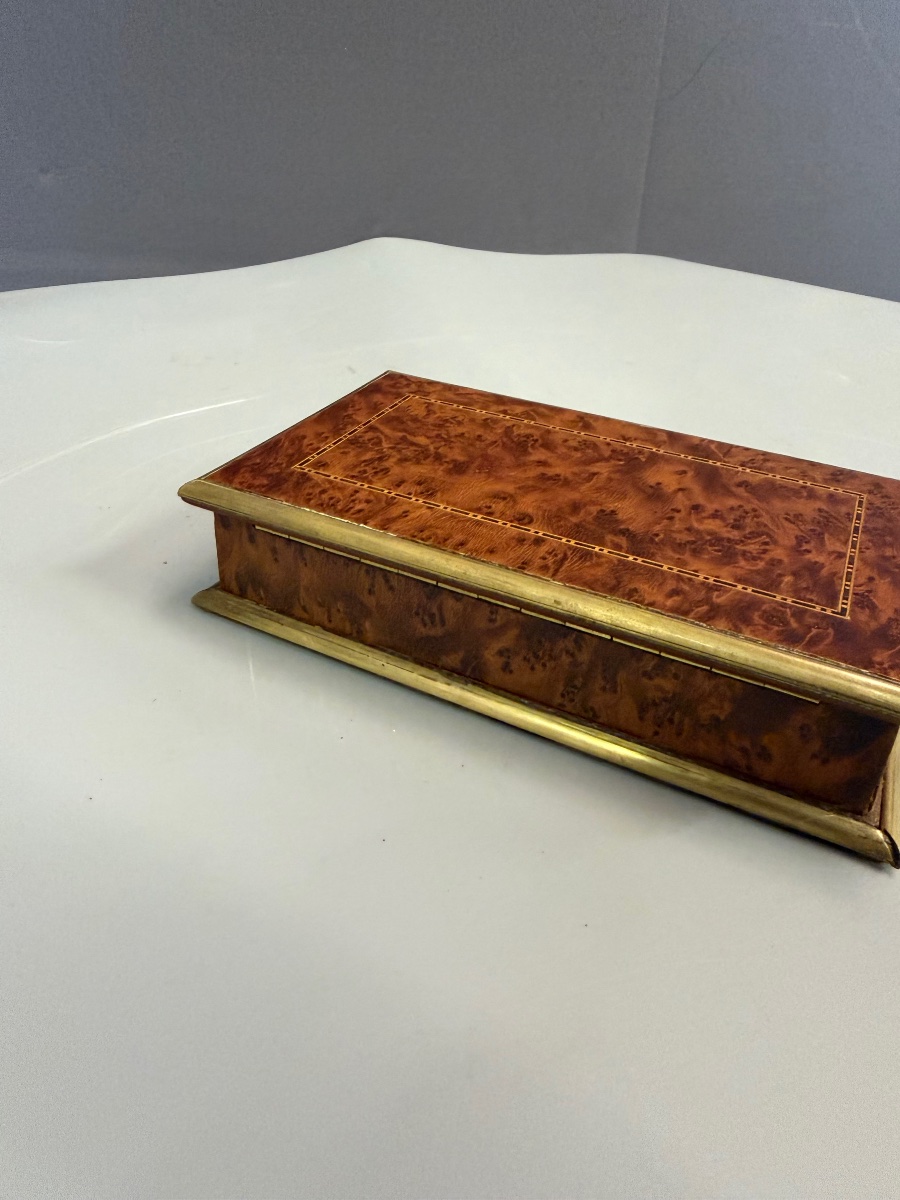 Coffret à timbre en loupe de thuya -photo-1