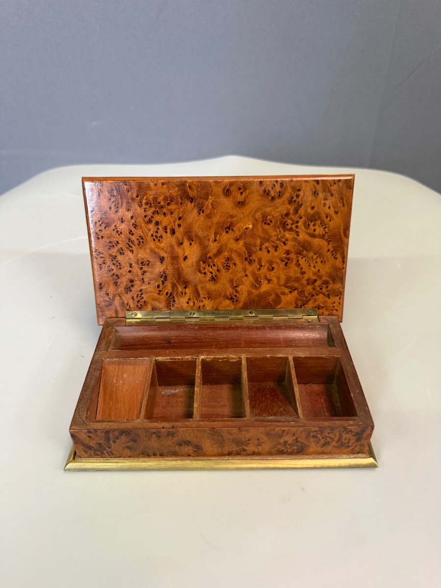 Coffret à timbre en loupe de thuya -photo-2