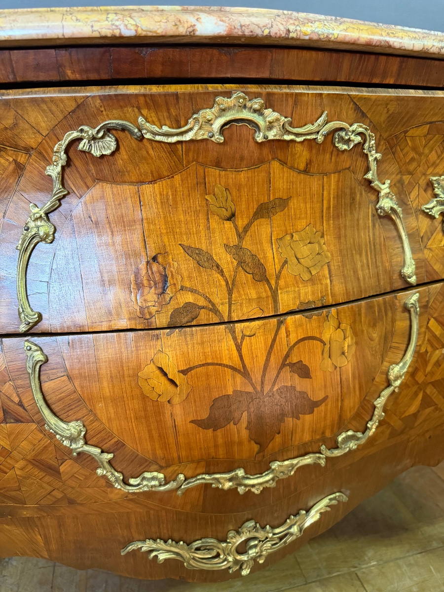 Commode Sauteuse Louis XV en boise de rose -photo-2