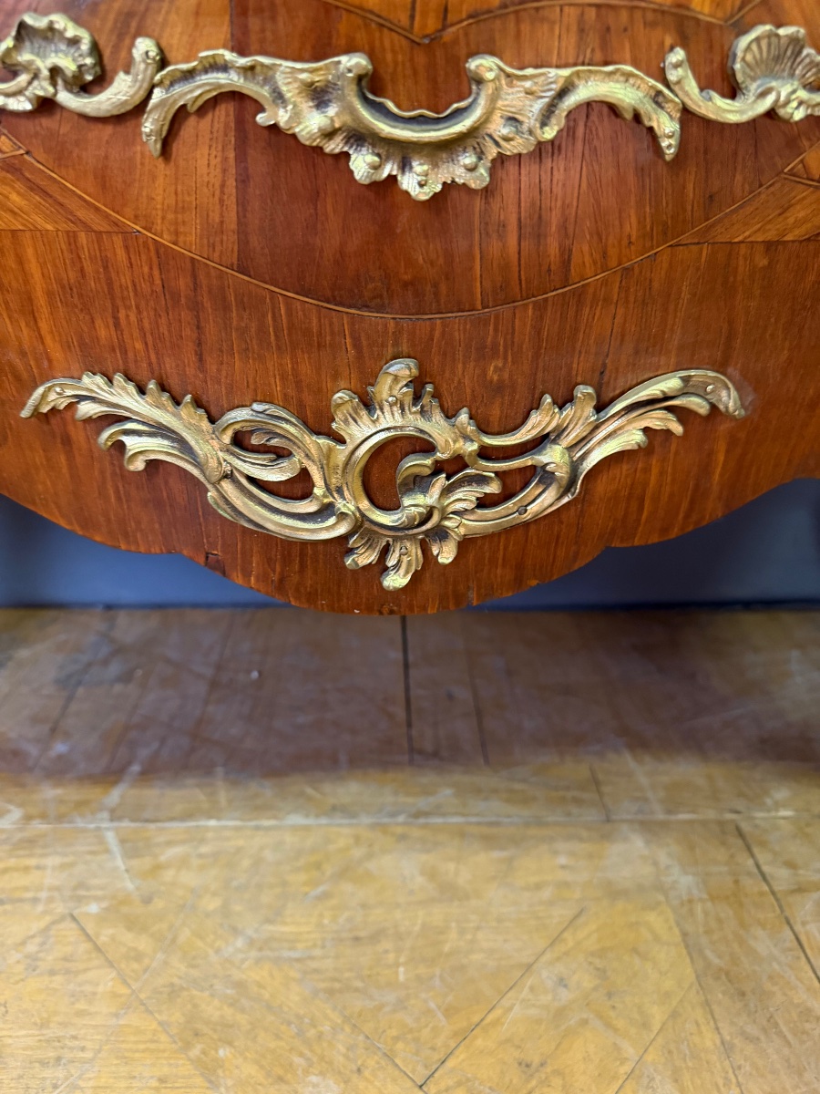 Commode Sauteuse Louis XV en boise de rose -photo-7