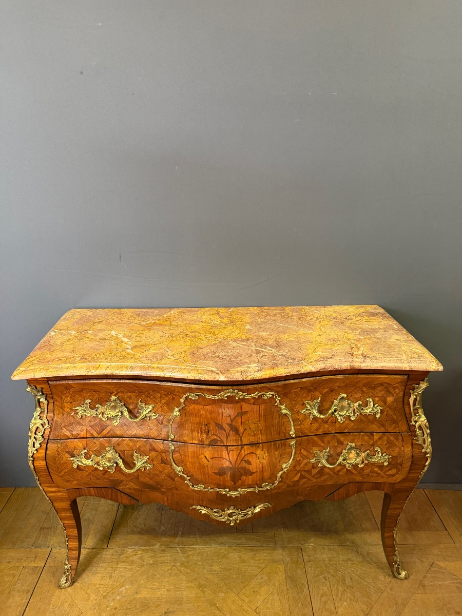 Commode Sauteuse Louis XV en boise de rose -photo-8
