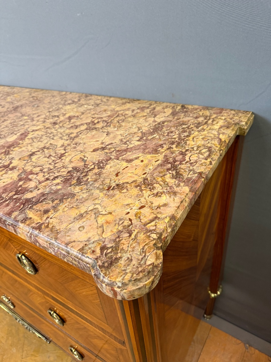 Commode Louis XVI en bois de rose et palissandre -photo-4