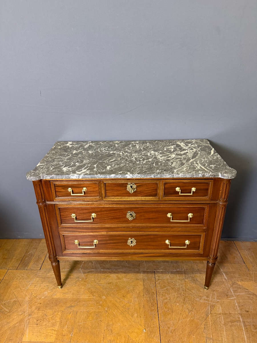 Commode Louis XVI XIXème en Noyer-photo-2