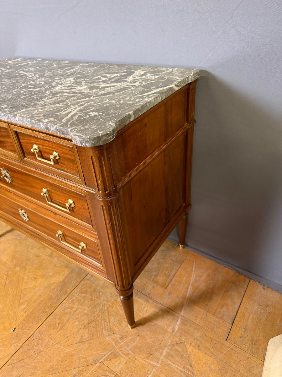 Commode Louis XVI XIXème en Noyer-photo-3