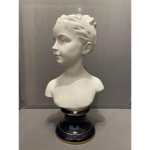 Biscuit Bust, Louise Brongniart After Houdon