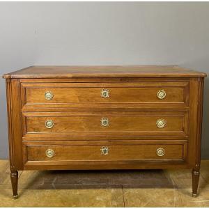 Louis XVI Style Chest Of Drawers In Walnut Circa 1880