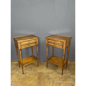 Paire de Chevet Directoire en Merisier 