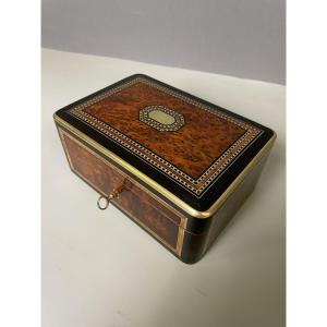Napoleon III Jewelry Box In Thuya Burl