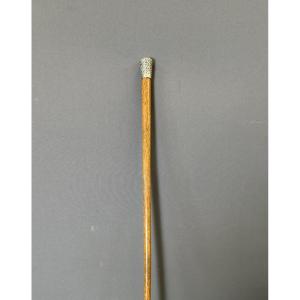 Canne en buis et pommeau en argent XVIIIème