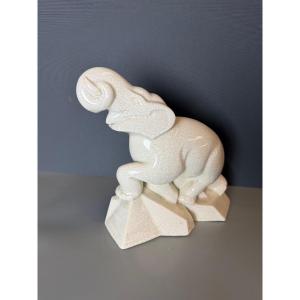 Elephant Art Déco en céramique craquelée