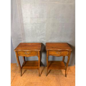 Paire de chevets de style Louis XV en Merisier