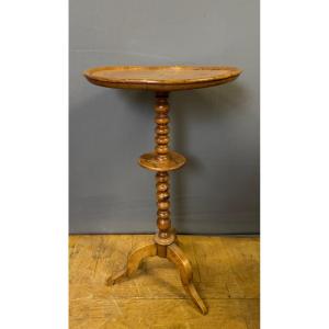 Louis Philippe-style Three-legged Cherry Wood Side Table