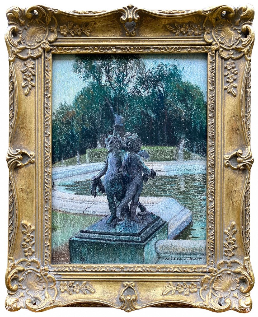 Three Angels In A Park Scene, Marcel Hess, Brussels 1878 – 1948 Grimbergen, Belgian Painter