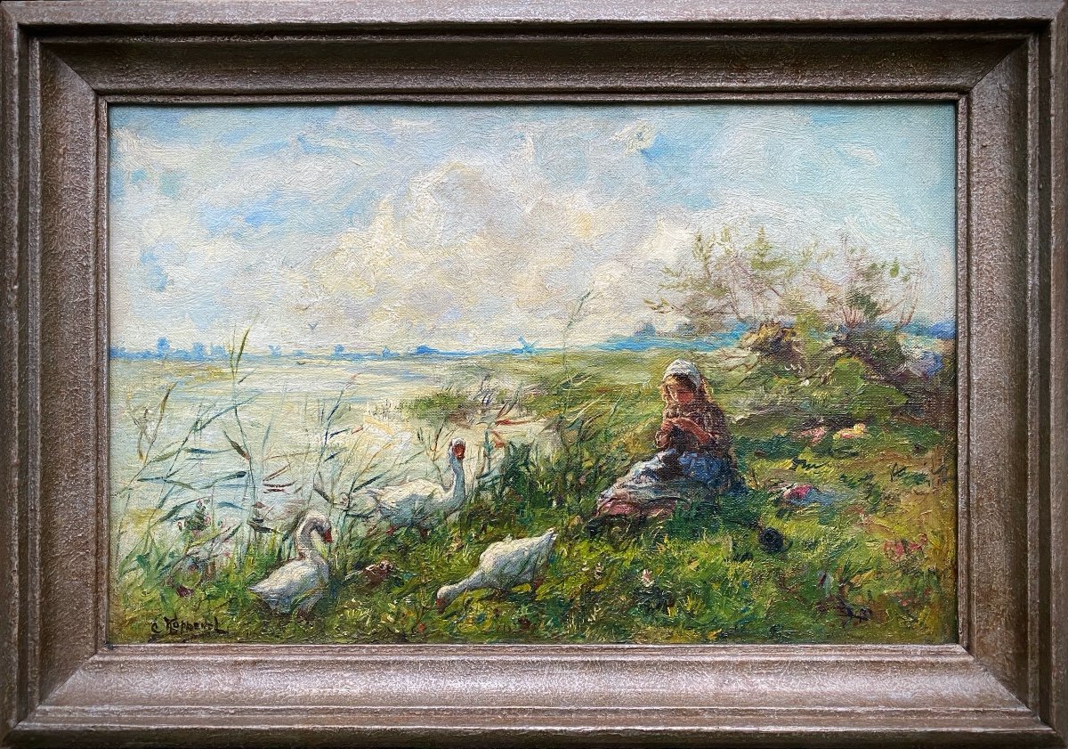 A Summer’s Day, Cornelis Koppenol, Zoetemeer 1865 – 1946 The Hague, Dutch Painter
