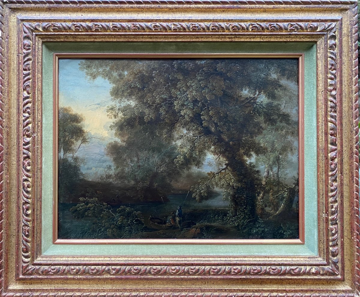 Brinckmann Philipp Hieronymus (1709 - 1761) - Paire De Paysages Forestiers Avec Rivière-photo-1