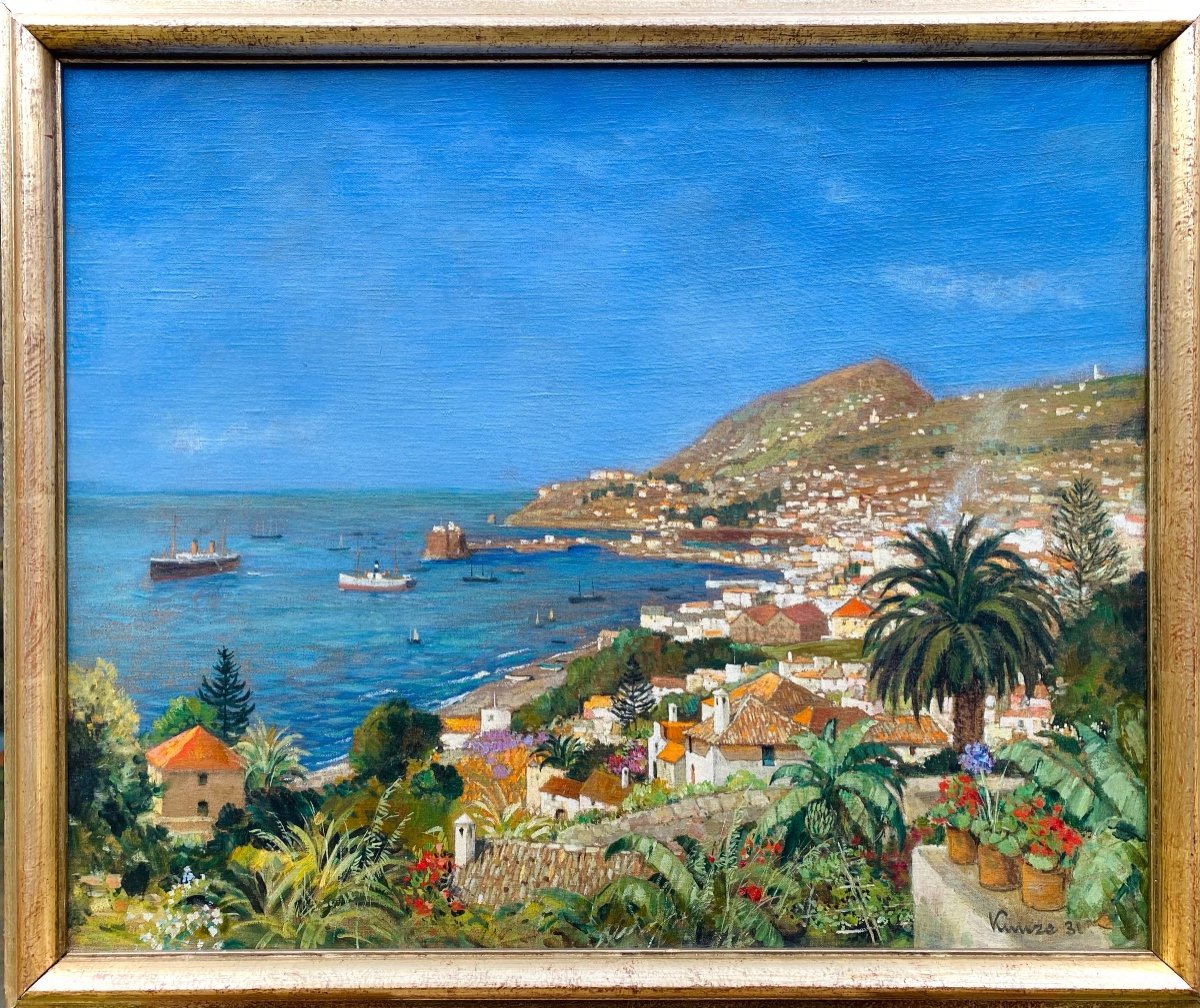 Alfred Kunze, Chemnitz 1866 - 1943, German Painter, View Of Funchal - Madeira, Portugal