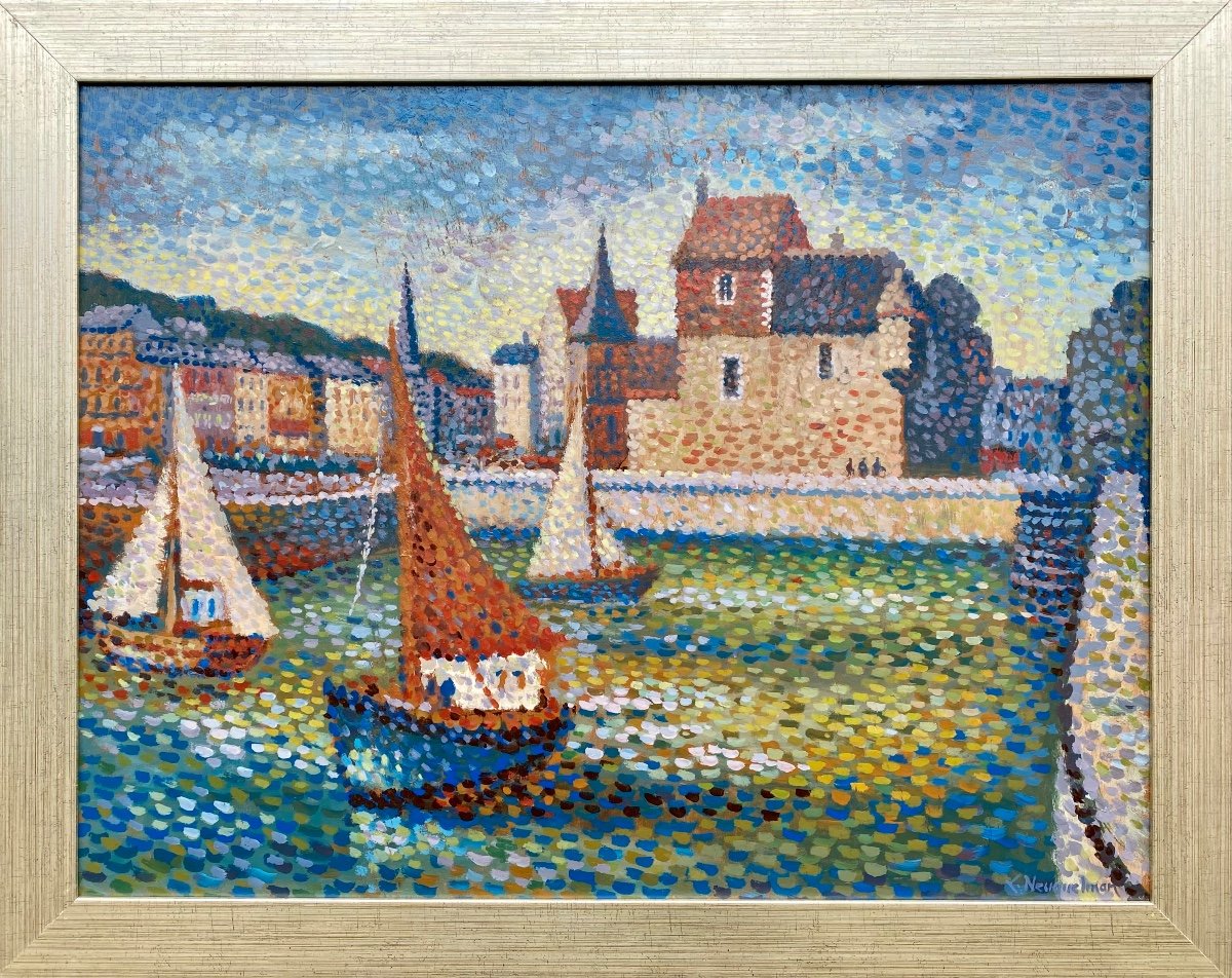 Lucien Neuquelman, Paris 1909 - 1988, Peintre Français, Vieux Port De Honfleur - Normandie