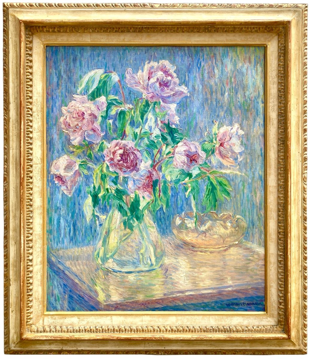 William Malherbe (1884 - 1951) Peintre Franco - Américain - 'Bouquet de Fleurs'