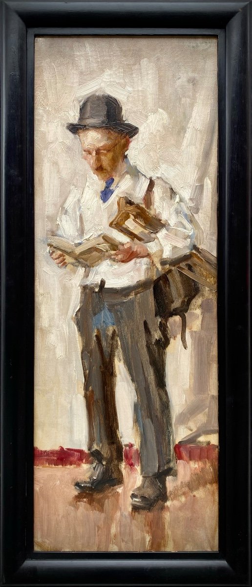 Jean Laudy, 1877 – 1856, Dutch - Belgian Painter, 'man With A Book'