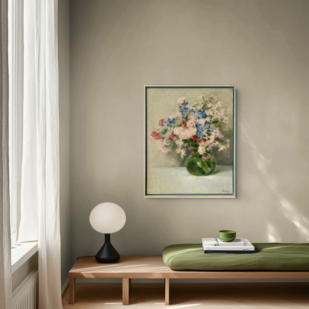 Victor Abeloos (1881 – Bruxelles  - 1965) - ' Bouquet De Fleurs Dans Un Vase Vert'-photo-7