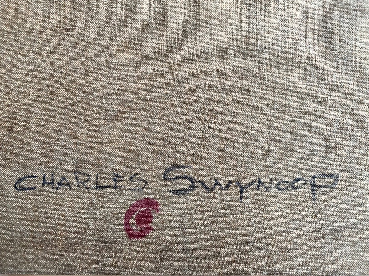 Charles Swyncop, Brussels 1895 – 1970, Belgian Painter, 'le Petit Déjeuner', Signed, Monogram-photo-3