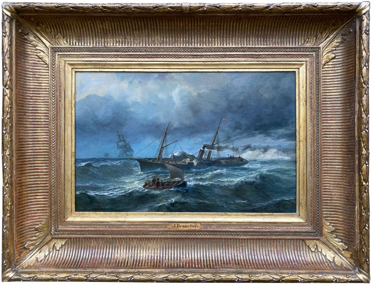 Johan Jacob Bennetter, 1822 - 1904, Norwegian Painter, 'white Cliffs Of Dover'