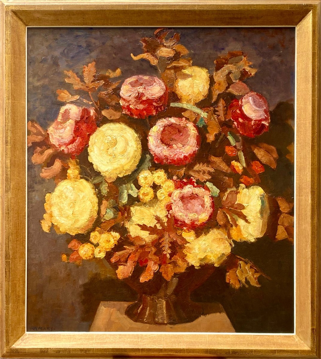Kees Maks, Amsterdam 1876 – 1967, Dutch Painter, 'chrysanthemum In A Vase'