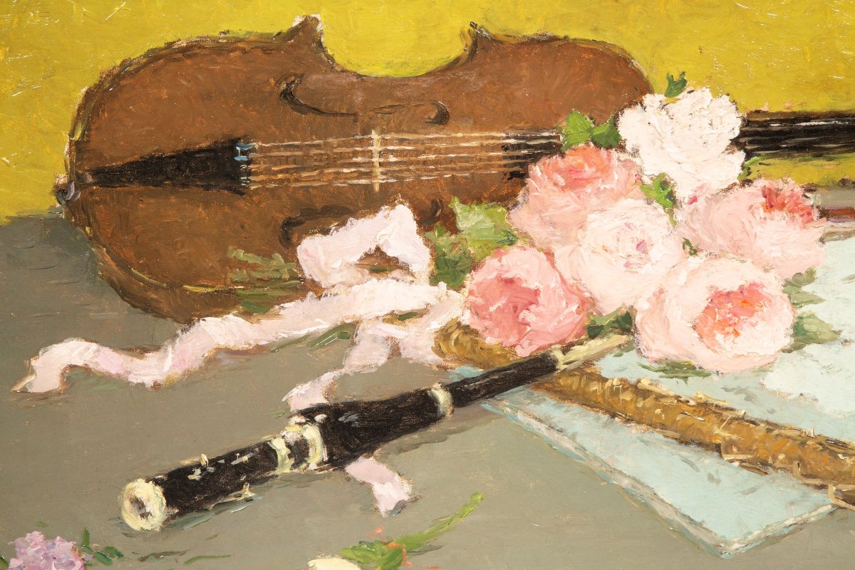 Dietz Edzard (bremen 1893 – 1963 Paris) School Of Paris - La Musique Et Les Roses-photo-4