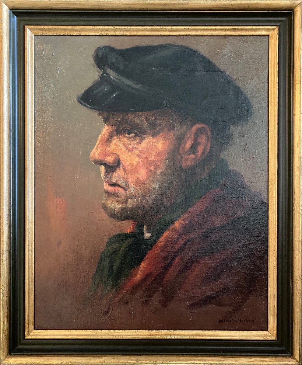 Jos Van Belleghem (Beernem 1894 – 1970 Veurne), Peintre Belge - Un Portrait De Pêcheur