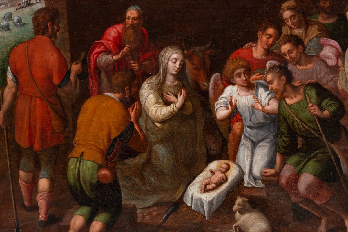 Gillis Mostaert ( Hulst 1534 – 1598 Anvers) Renaissance Flamande - Adoration Des Bergers-photo-1