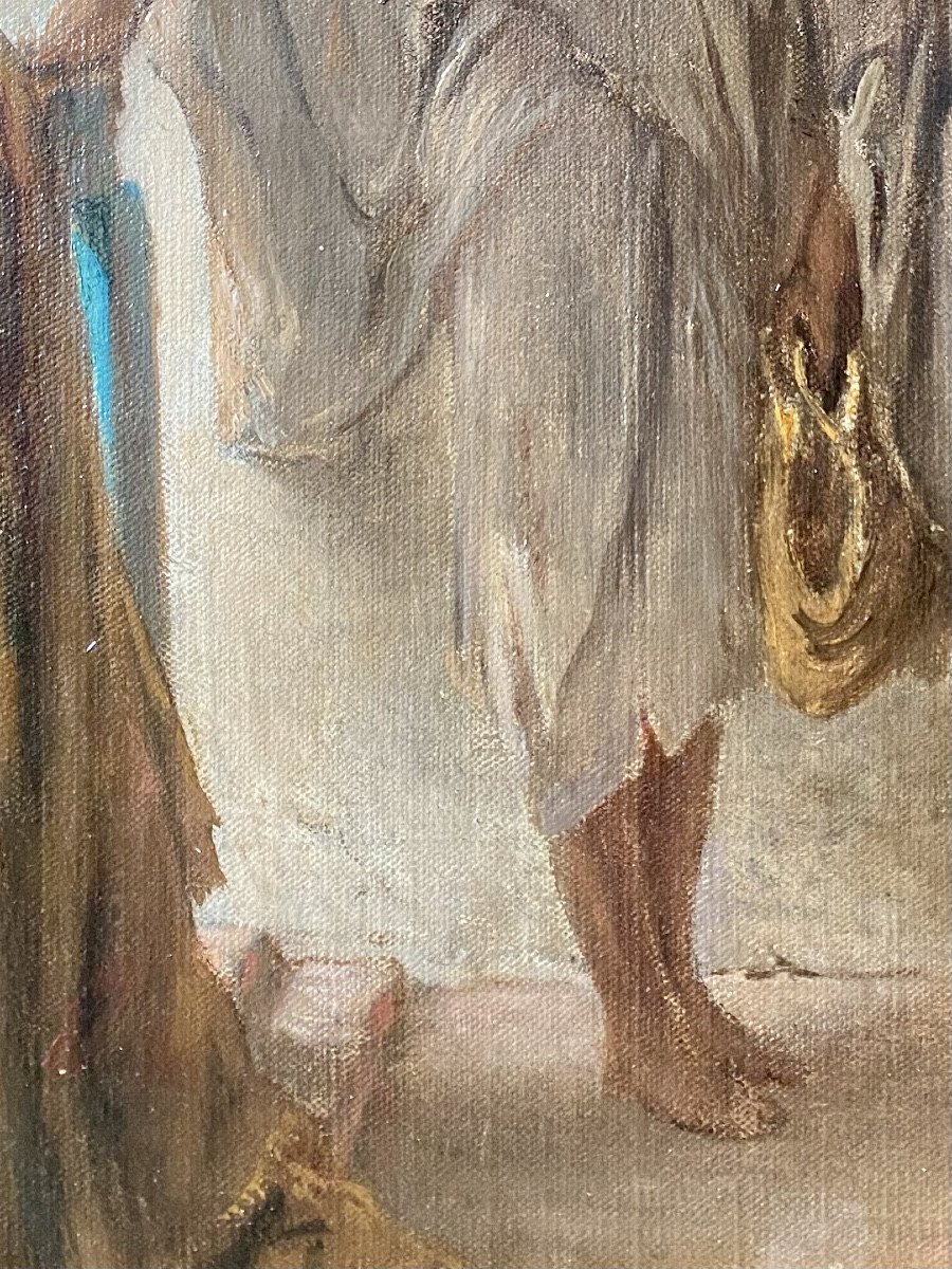 Jean François Portaels (1818 - 1895) - ' Oriental Girls - Beggars In Tangier, Morocco'-photo-3