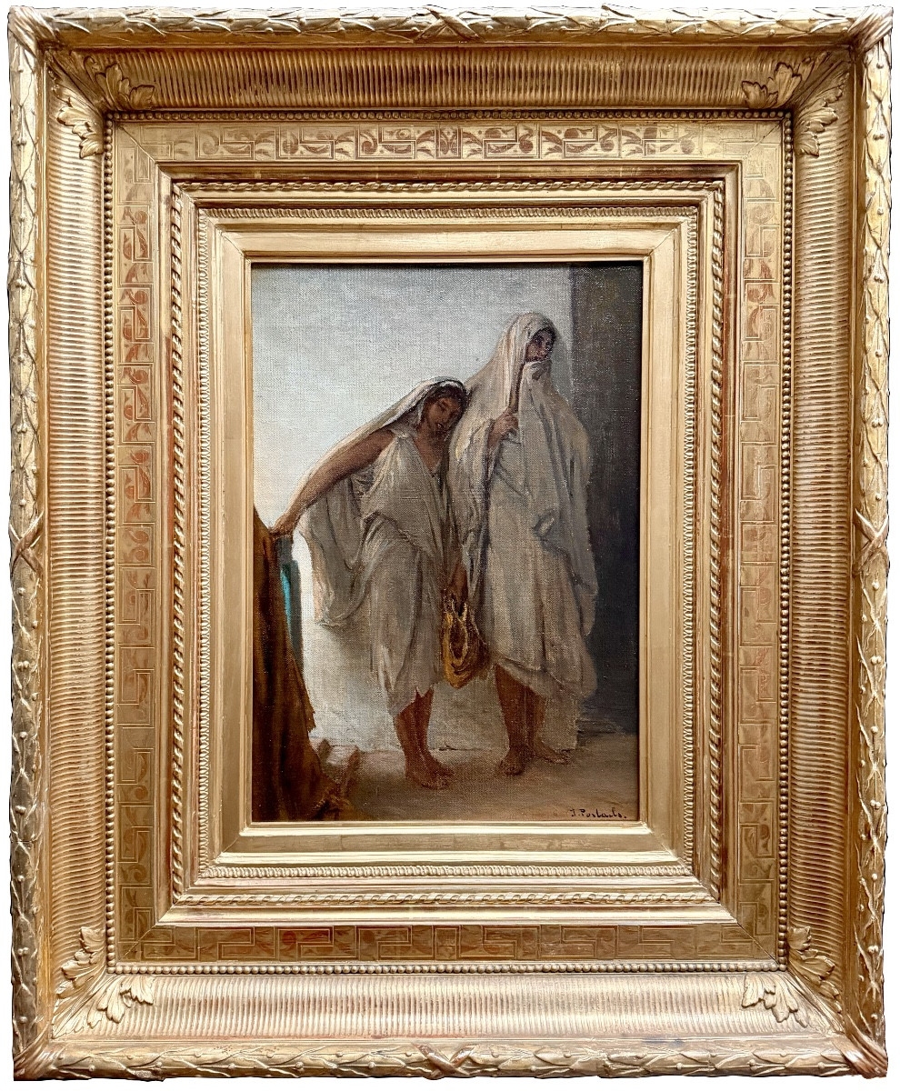 Jean François Portaels (1818 - 1895) - ' Oriental Girls - Beggars In Tangier, Morocco'