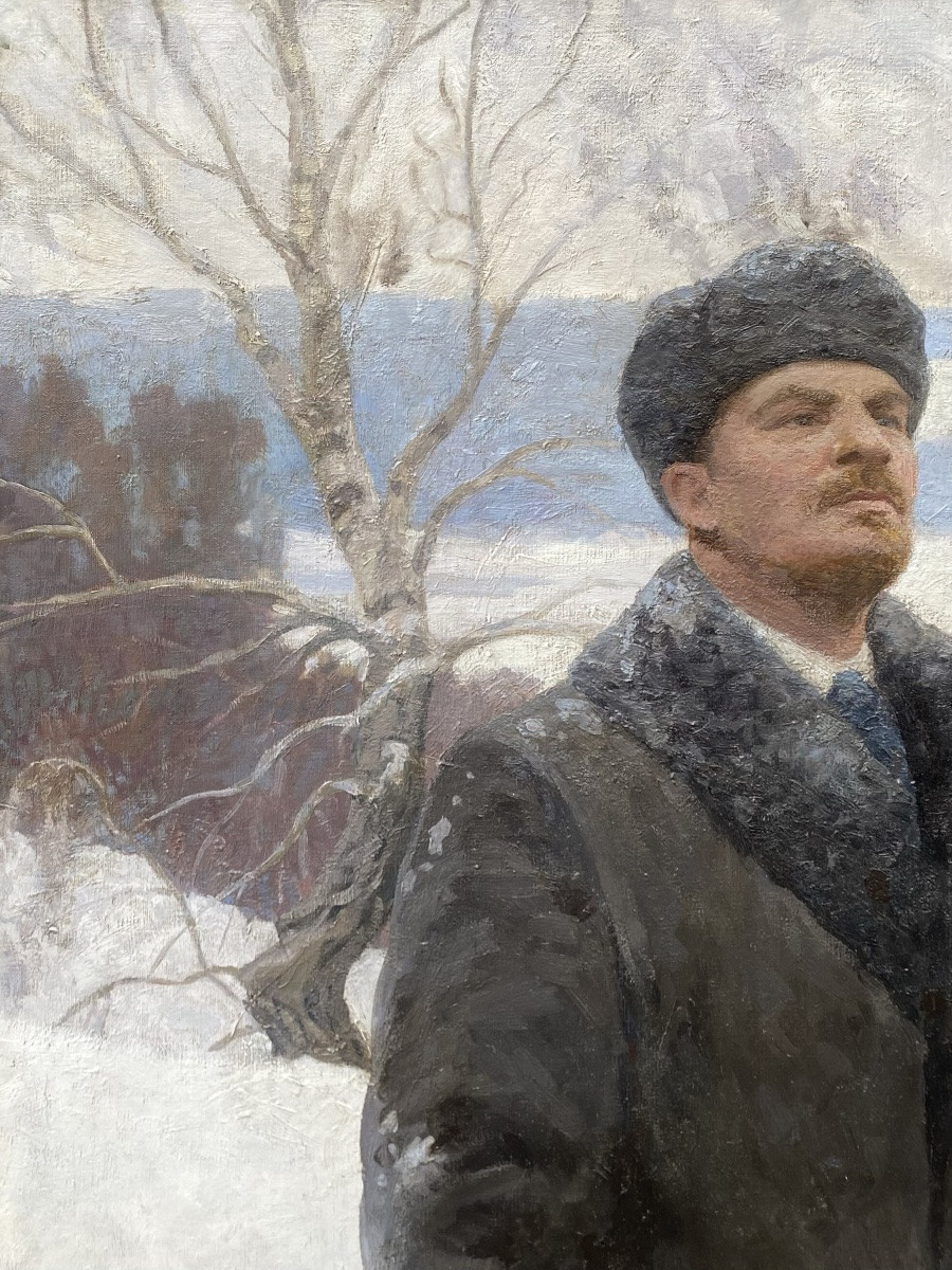 Petr Nikolaevitch Malyshev (1909  – 1976) - ' Lénine Et Krupskaya Dans Un Paysage D’hiver '-photo-4