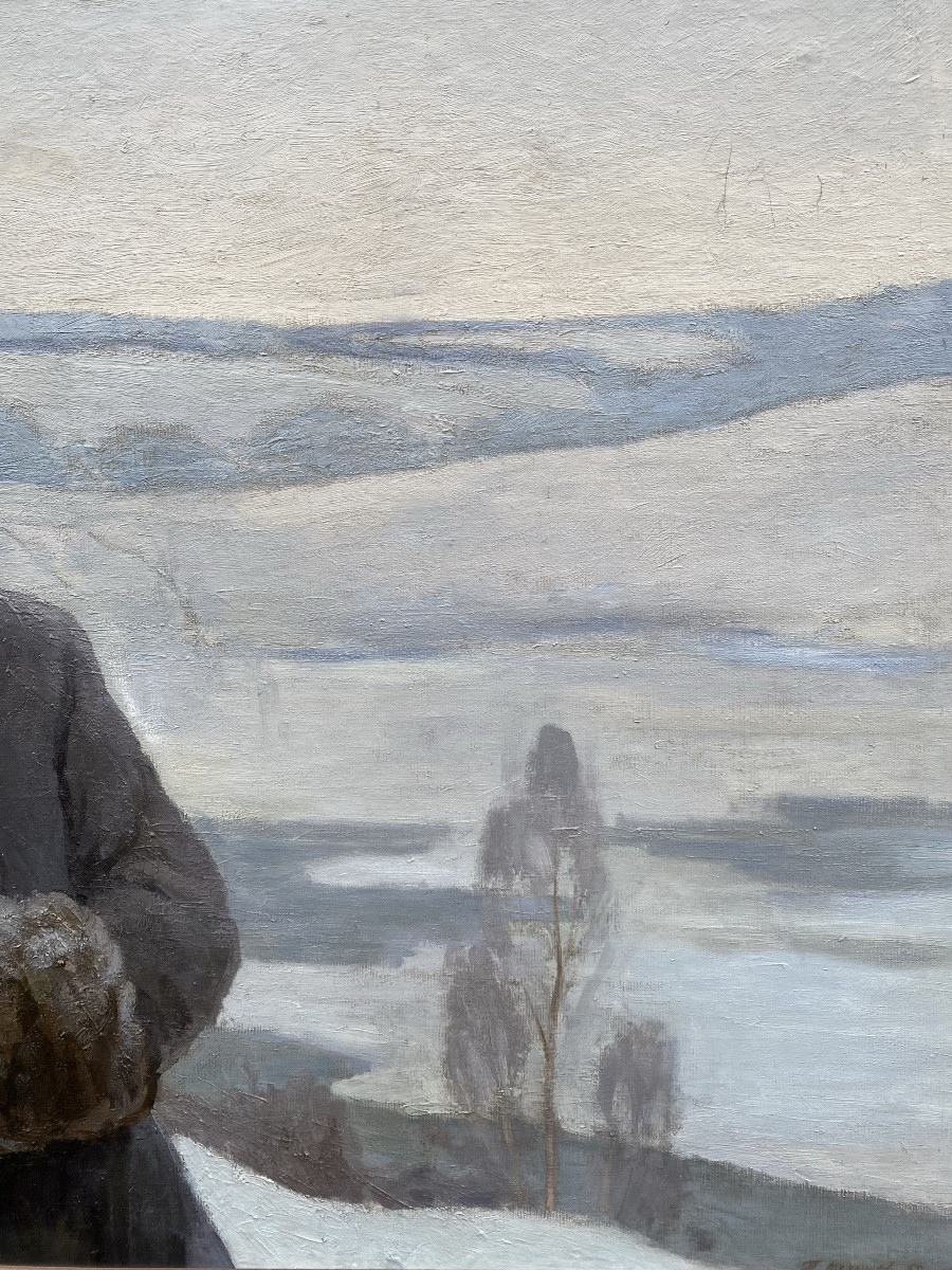 Petr Nikolaevitch Malyshev (1909  – 1976) - ' Lénine Et Krupskaya Dans Un Paysage D’hiver '-photo-1