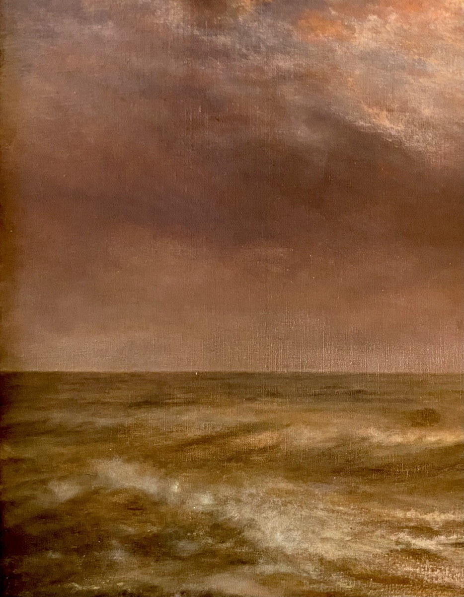  Joseph Schippers (1868 – Antwerp – 1950) - ' Sunset Over The Sea ' Dated 1936-photo-1