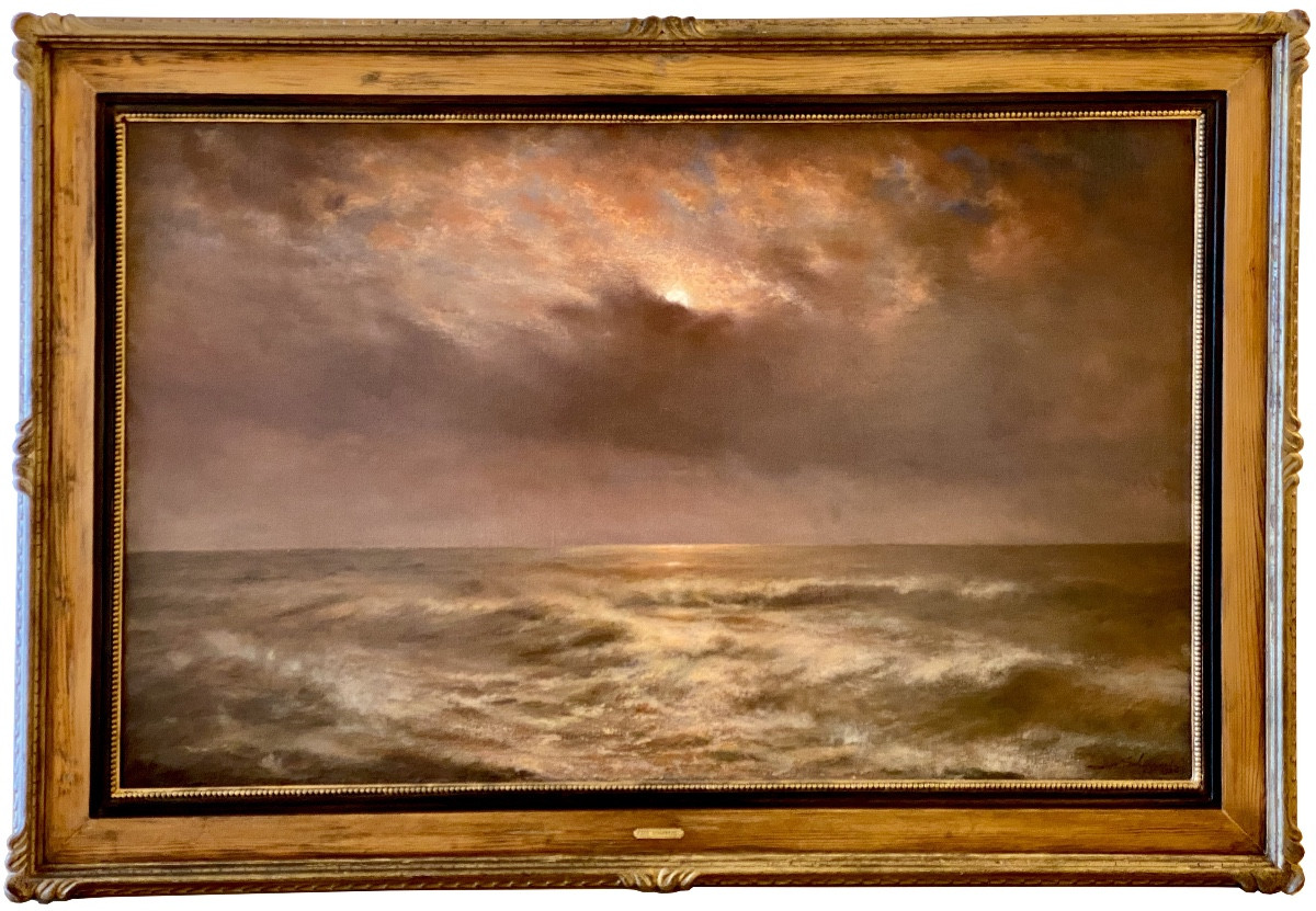  Joseph Schippers (1868 – Antwerp – 1950) - ' Sunset Over The Sea ' Dated 1936