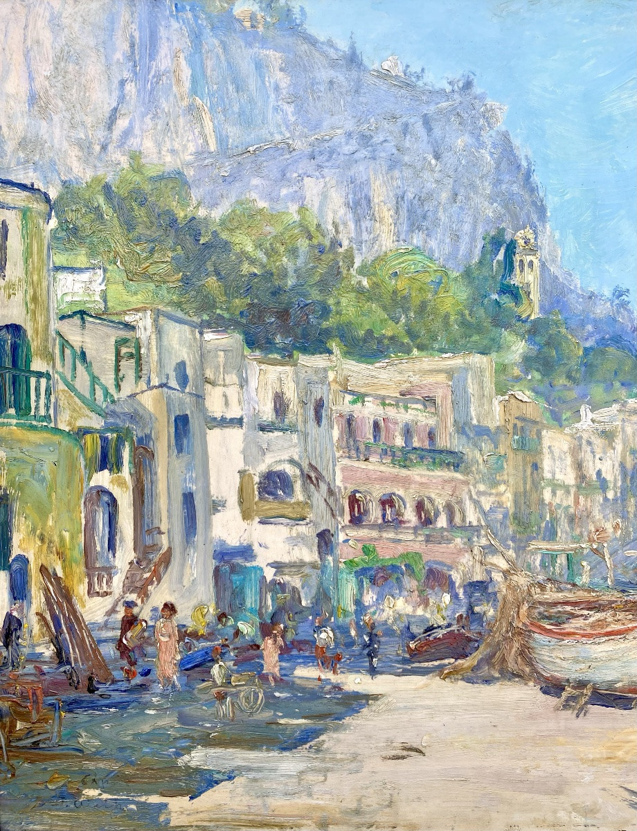 Adrianus Zwart (1903 – 1981) Dutch Painter - 'view Of Capri'-photo-4