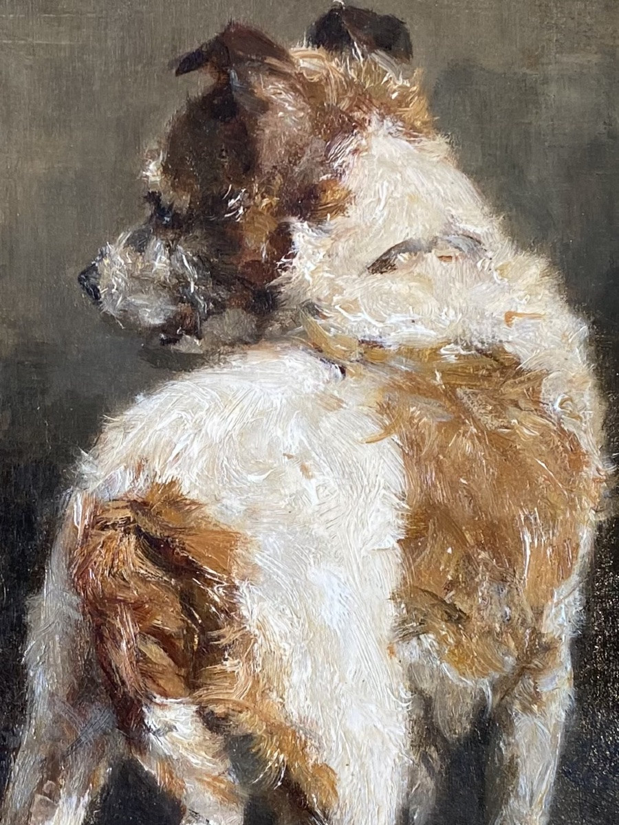 Charles Van Den Eycken ( 1859 – Bruxelles – 1923 ) - ' Chien protégeant son déjeuner '-photo-8